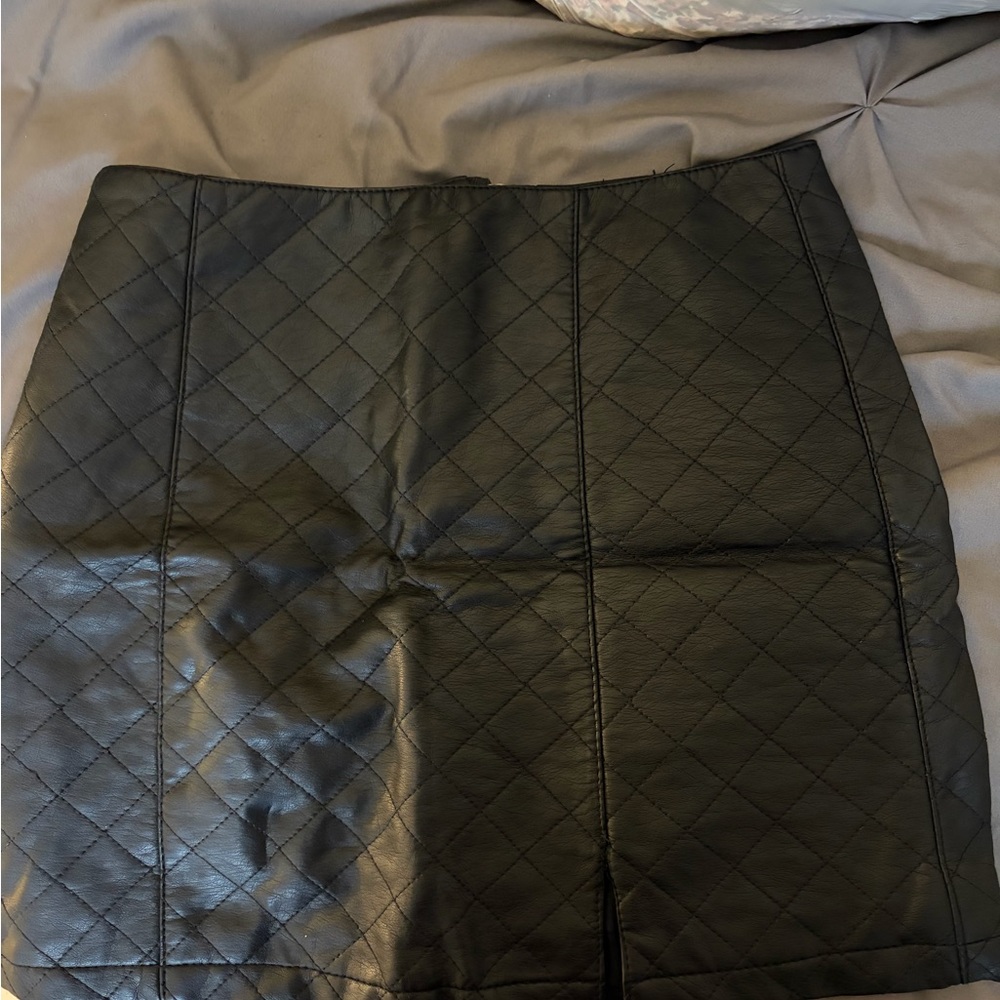 Forever 21 Black Leather-Style Skirt